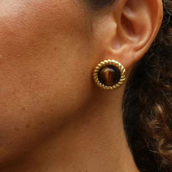 Livia Earrings - Tigers eye