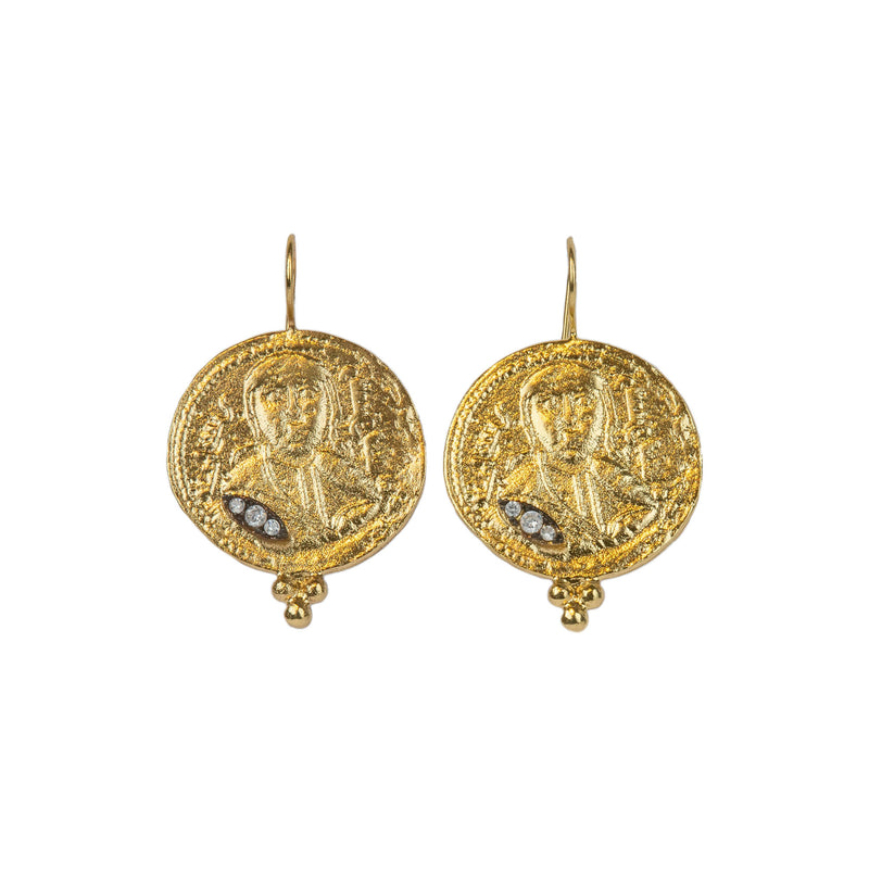 Golden Byzantine Drop Earrings